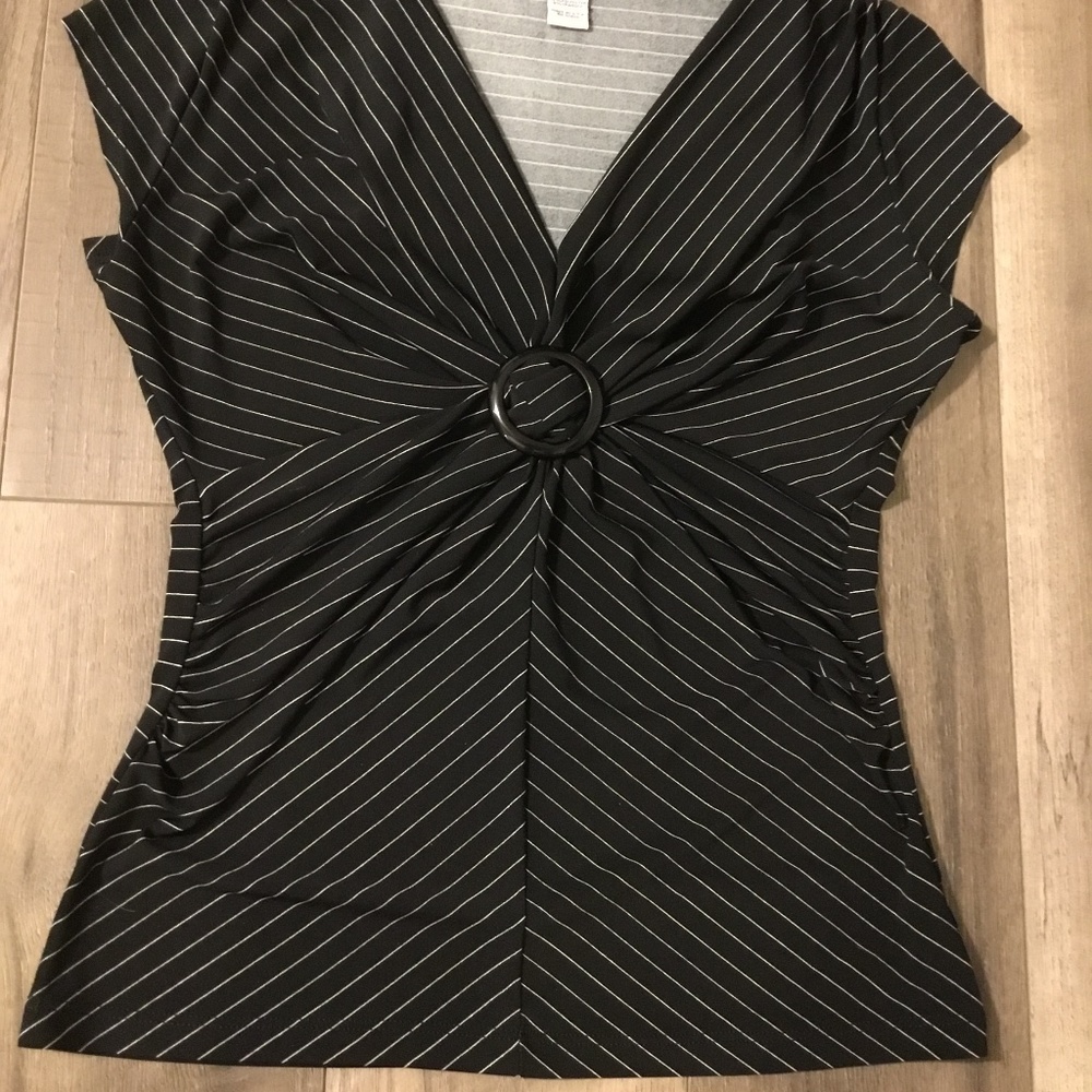 White and Black Blouse